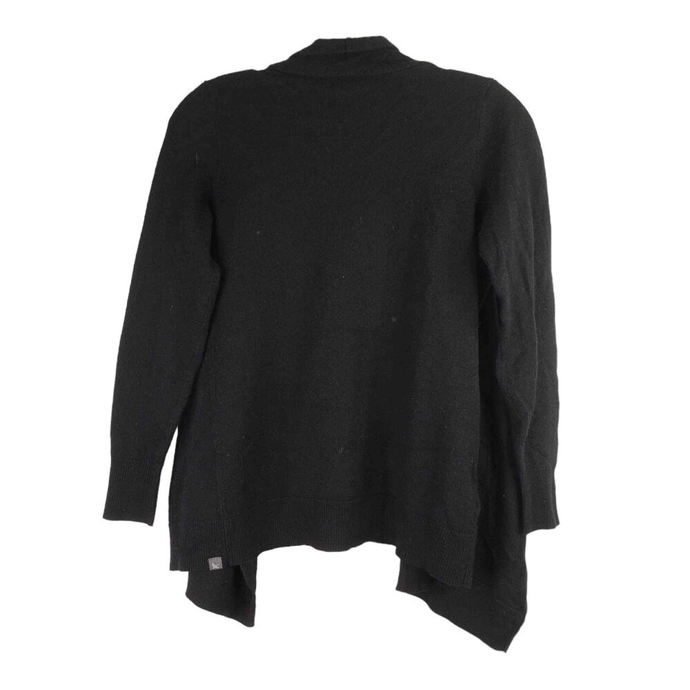 Eddie Bauer Sweater Travex Open Front Cardigan Womens M Medium Wool Black - Picture 3 of 7